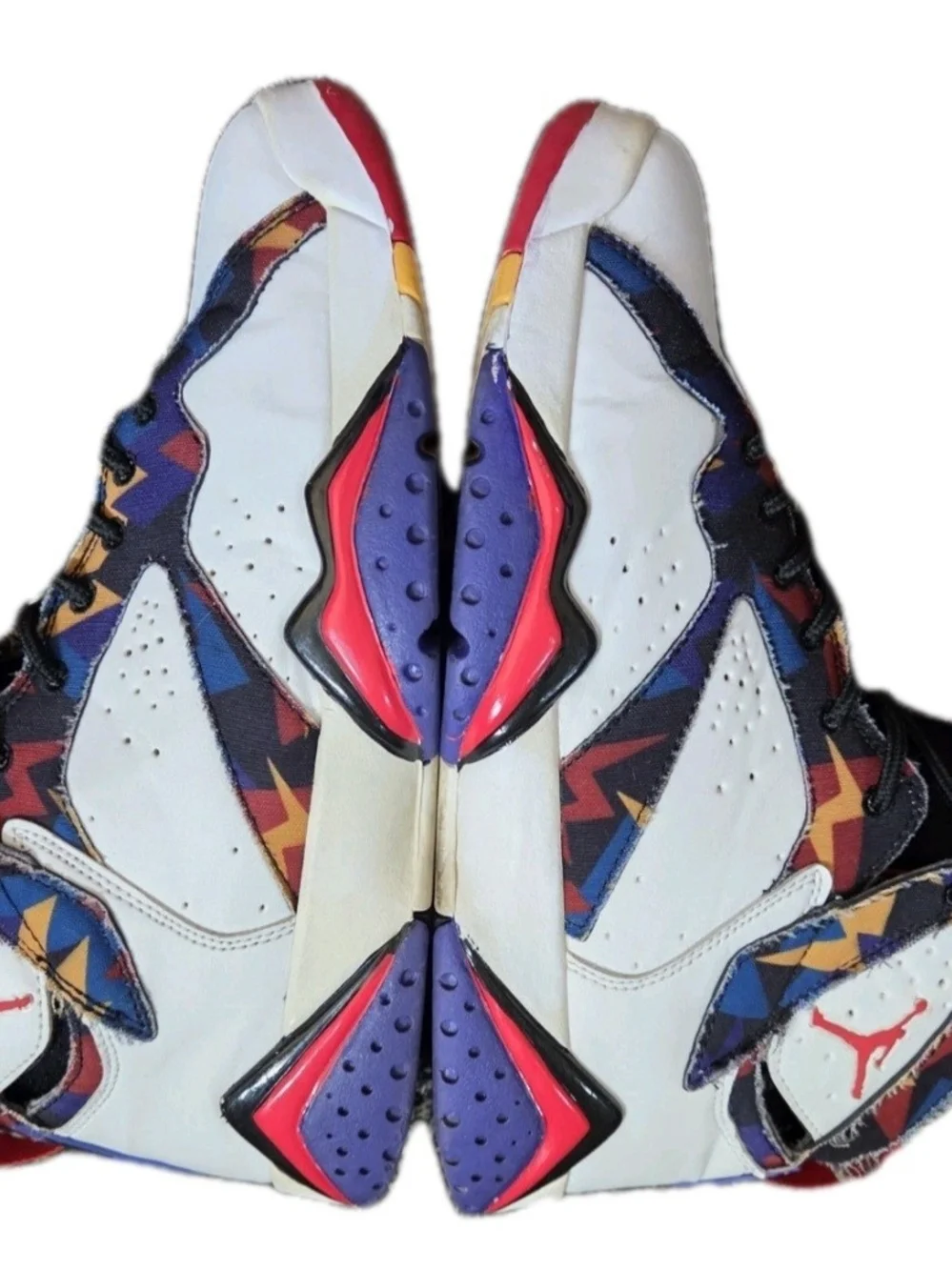 Air Jordan 7 Retro Sweater Shoes White Multicolor 2015 US Men's Size  8